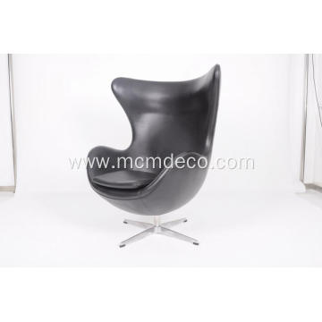 Leather egg chair in black